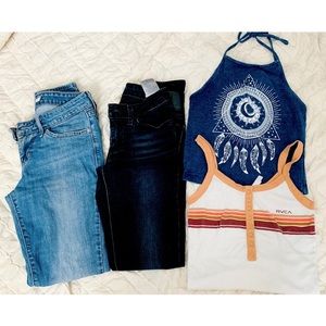 Levi’s 711 and tops